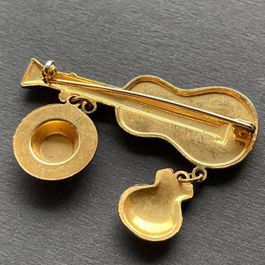 Damascene Spanish Guitar Brooch Jewelry Bloomers and Frocks